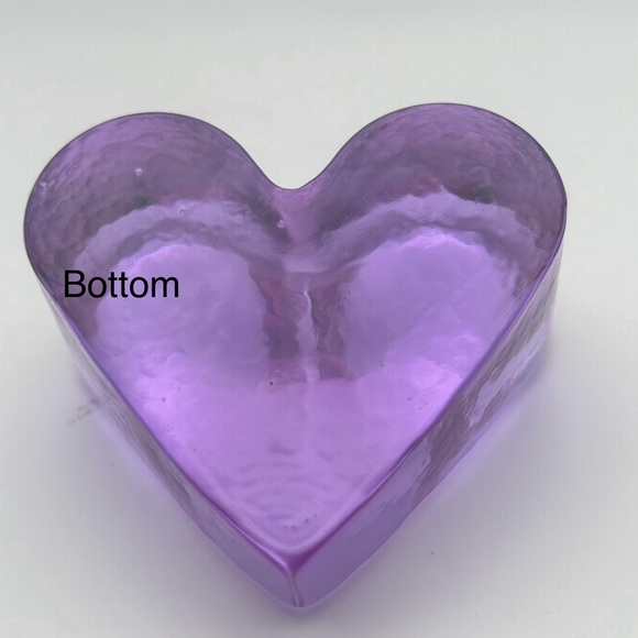 FIRE AND LIGHT RECYCLED GLASS PURPLE HEART PAPER WEIGHT SIGNED 2007 - Picture 9 of 11